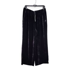 Eileen Fisher Women's Silk Blend Velvet Wide Leg Ankle Pants - M